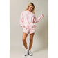 Tessa Mock Neck Long Sleeve Patch Work Print Sweatshirt
