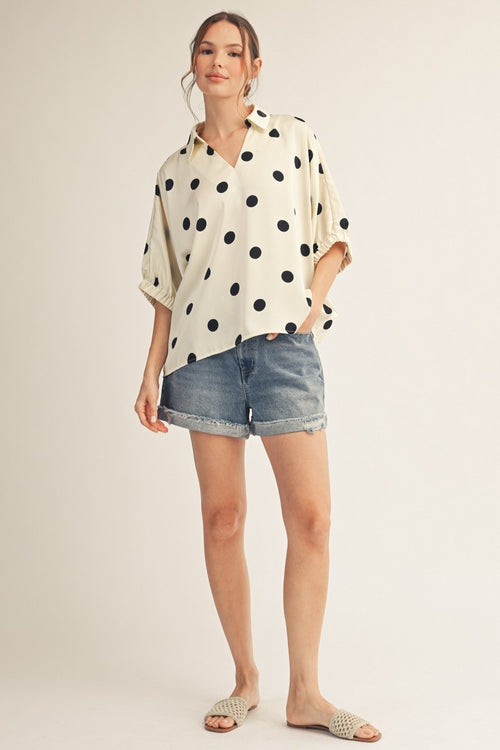 Agusta Polka Dot Satin Top Polka Dot Satin Top