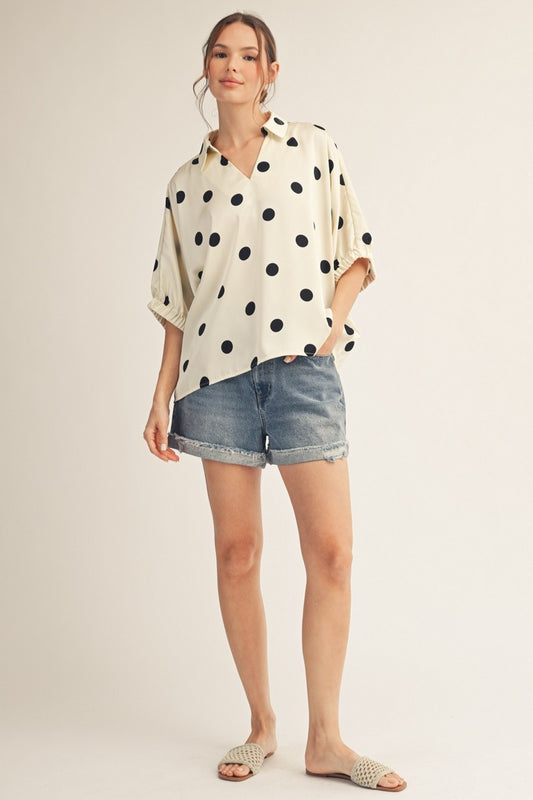 Agusta Polka Dot Satin Top Polka Dot Satin Top