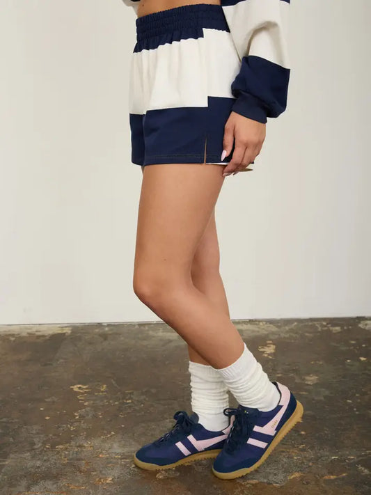 Alley Wide Stripe Boxy High Rise Shorts