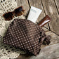 Espresso Polka Dot Bow Crinkle Makeup & Toiletry Bag by Case-Mate