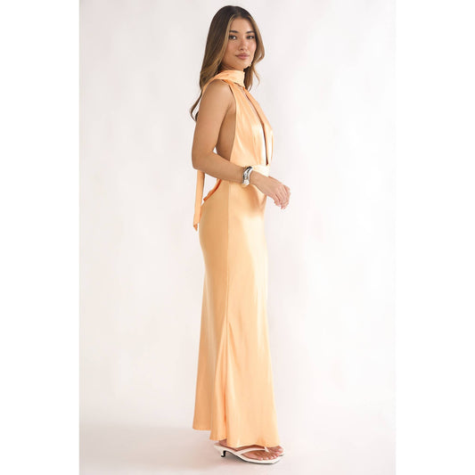 Worthington Satin Halter Maxi Dress