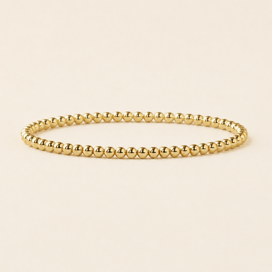 Tarnish Resistant Gold Plated 3mm Beaded Stretch