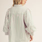 Veronica Button Down Textured Stripe Top