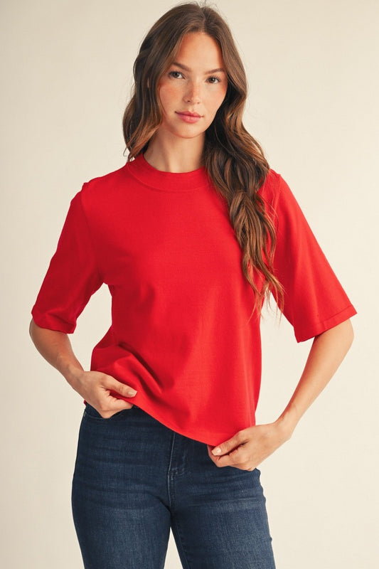 Galena Half Sleeve Round Neck Comfy Sweater