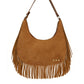 Loretta Suede Fringe Slouchy Bag