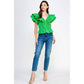 Harrods Ruffled Poplin Detail Knit Top