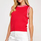 Winchester Embroidered Sleeveless Knit Tank Top
