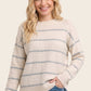 Overcome Dotted Striped Fuzzy Sweater