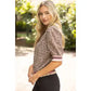 Sonic Stripe Band Detail Floral Eyelet Top
