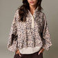Juliette Leopard Print Snap Button Sweatshirt