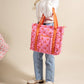 The Everyday Quilted Tote Bag–Poppin' Petals Hot Pink