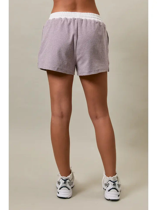 Broadcast Mid Rise Stripe Shorts
