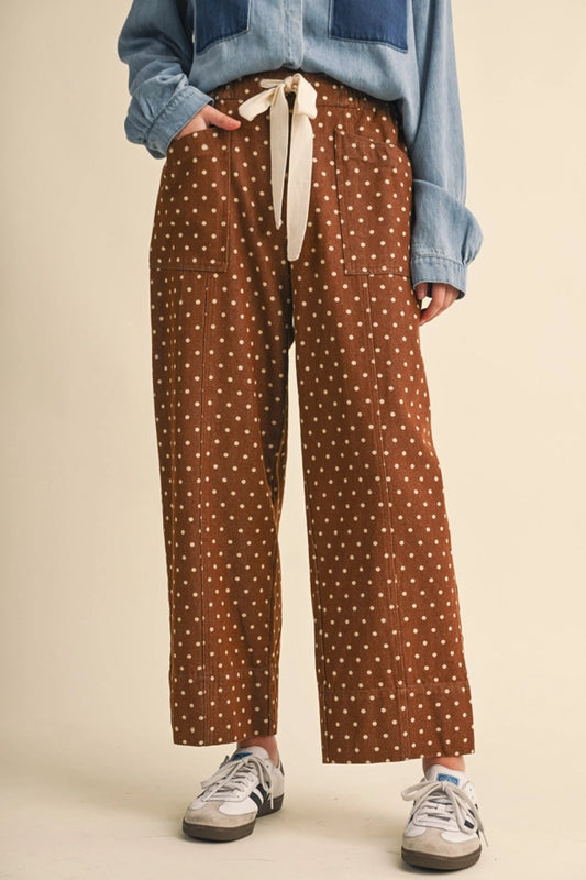 Bogie High Rise Polka Dot Wide Crop Pants