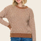 Faith Checker Borad And Stripe Mix Media Sweater