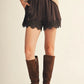 Nora Satin Shorts with Lace Trim