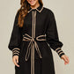 Bishop Button Down Tie Waist Dress