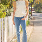 Louisville Ruffle Frill Mixed Media Knit Tee Top