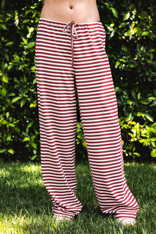 Marlowe Pants Stretch Mid Waist Stripe Wide Leg Pants