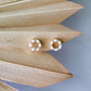 Round CZ Pearl Stud Earrings