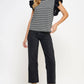 Bardstown Mixed Media Stripe Top-stitch Knit Top