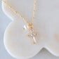 Pearl, CZ Cross Necklace 