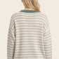Jade Color Accent V Neck Sweater
