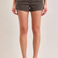 Teton Brown Cheetah Mid Rise Shorts by Hidden Denim