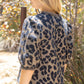Hadley Fringe Detail Textured Animal Print Top