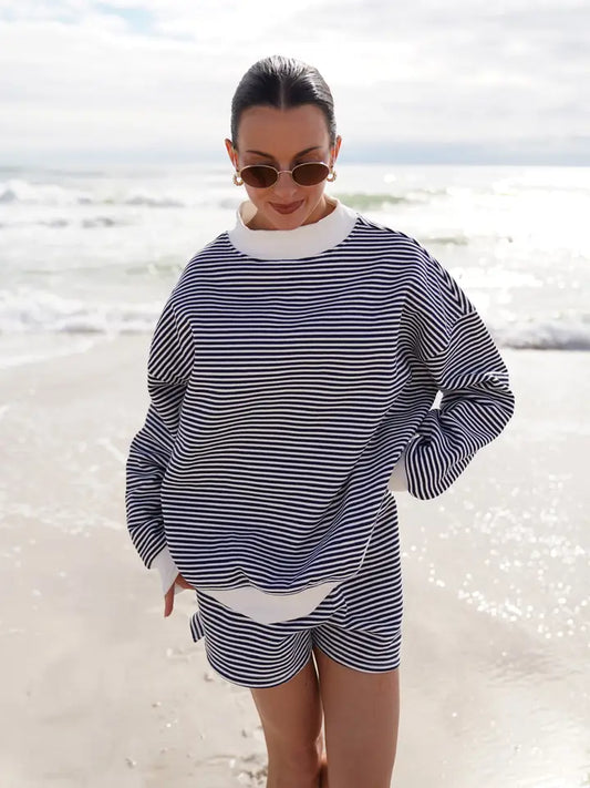 Bali Mockneck Striped Sweatshirt