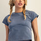Free Mineral Washed Solid Cropped T Shirt