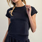 Free Mineral Washed Solid Cropped T Shirt