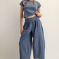 Free Mineral Wash Wide Leg Pants