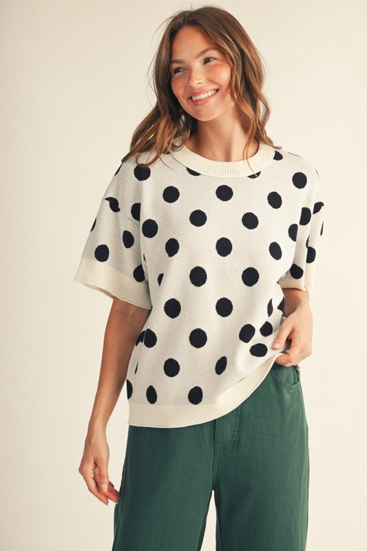 Chicago Polka Dot Comry Sweater Top