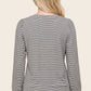 Purpose Puff Sleeve Crew Neck Pinstripe Top