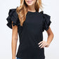 Maysvill eFlutter Ruffle Sleeve Top