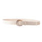 Two-Tone Sculpted Curve Buckle Raffia Belt