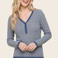 Clyde Waffle V-Neck Long Sleeve Sweater