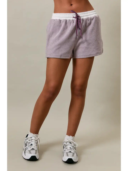 Broadcast Mid Rise Stripe Shorts