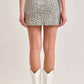 Cape White Cheetah Mini Skirt by Hidden Denim