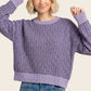 Charlotte Waffle Textured Crew Neck Sweater
