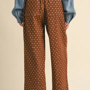 Bogie High Rise Polka Dot Wide Crop Pants