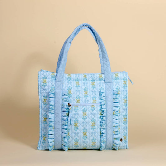 The Everyday Quilted Tote Bag–Oh So Fancy Blue