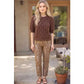 Spark Ruffled Band Puff Sleeve Cable Knit Top