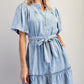 Margo Denim Lace Trimmed Mini Dress