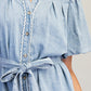 Margo Denim Lace Trimmed Mini Dress