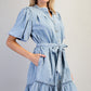 Margo Denim Lace Trimmed Mini Dress