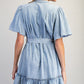 Margo Denim Lace Trimmed Mini Dress