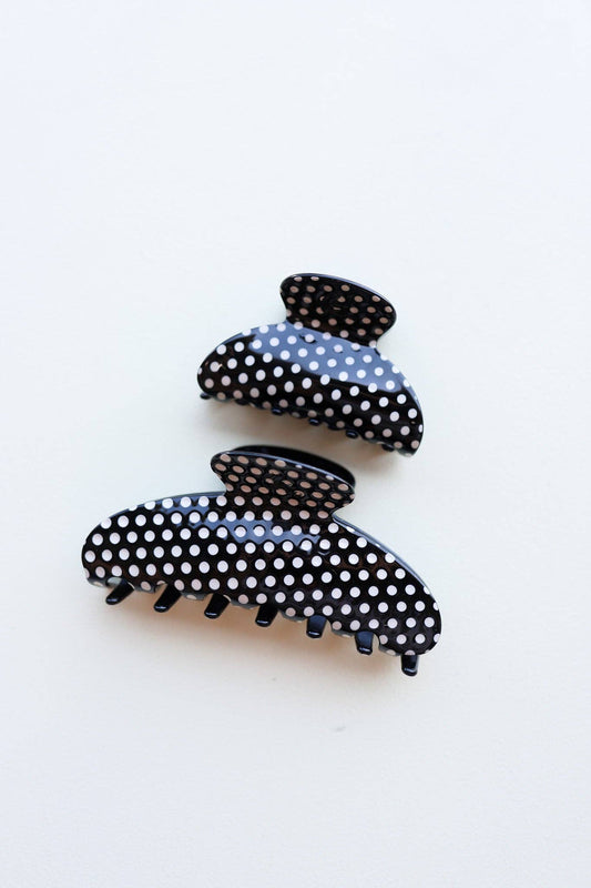 BLACK & WHITE POLKA DOT CLAW