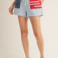 American Flag Shorts Drawstring Waist American Flag Casual Shorts